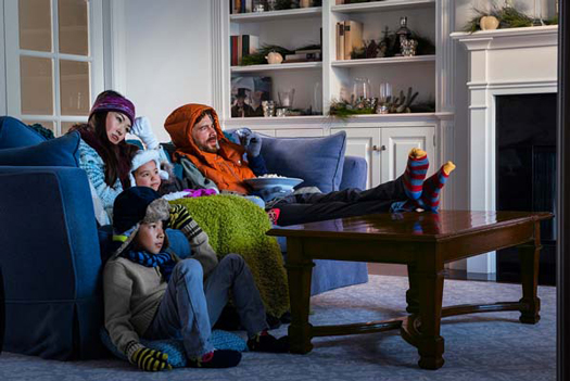 famille ayant froid